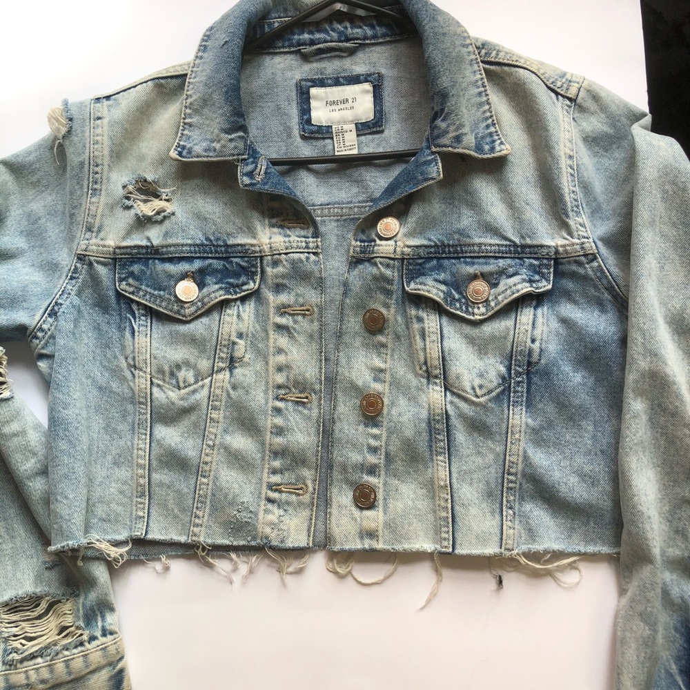 cropped jean jacket